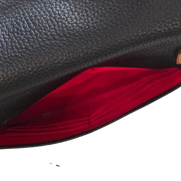 Dooney & Bourke Black Pebble Grain Leather Foldover Zip Crossbody - Picture 9 of 14